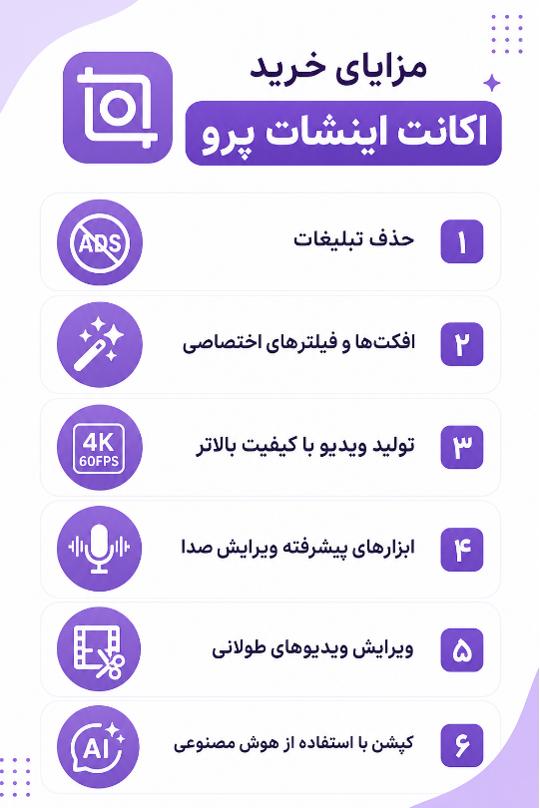 مزایای خرید اکانت اینشات پرو